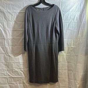 L.L. Bean Gray Long Sleeve Dress size 14
